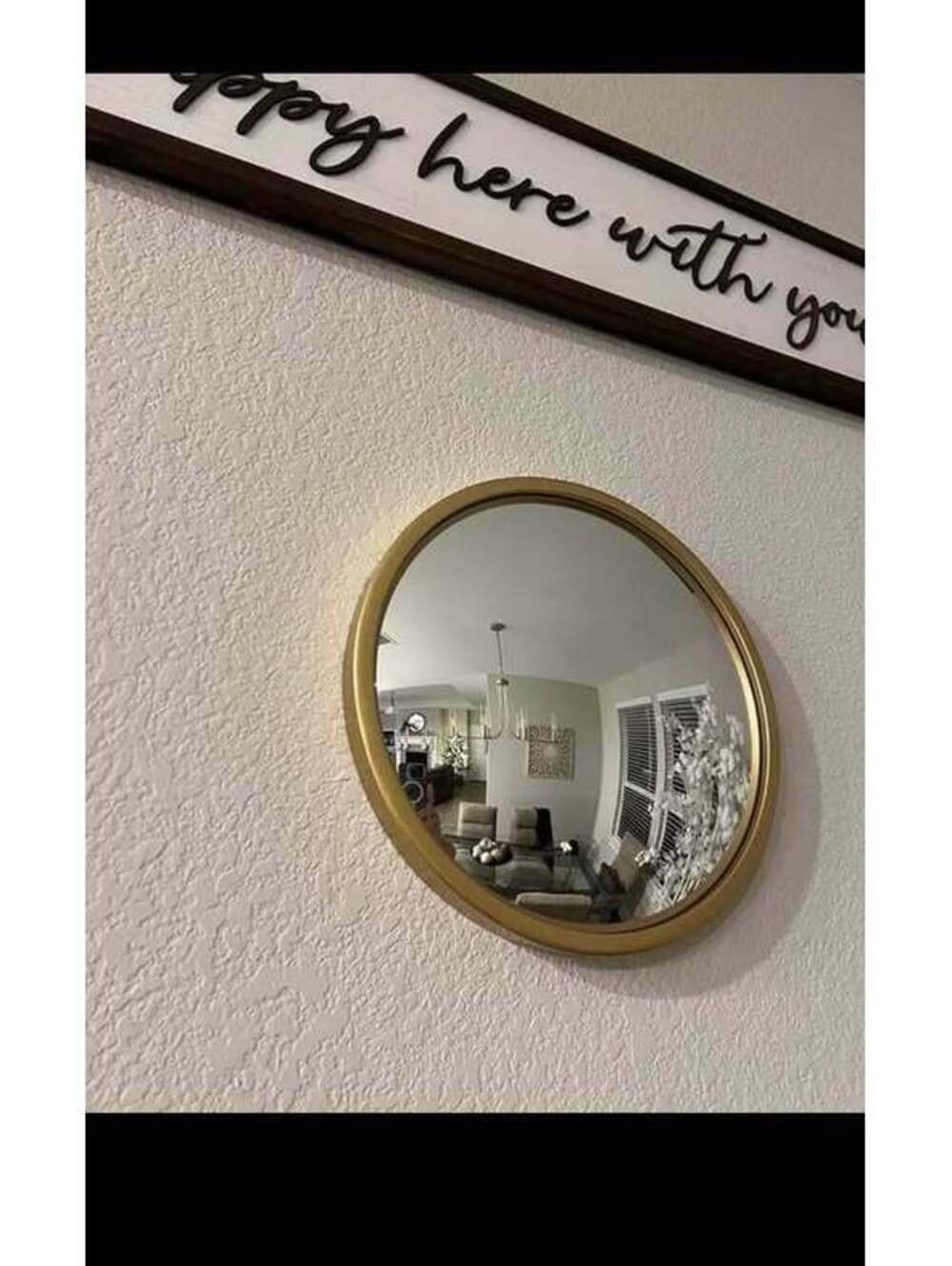 12” Antique-Style Gold Round Convex Wall Mirror, Decorative Piece - New in Box